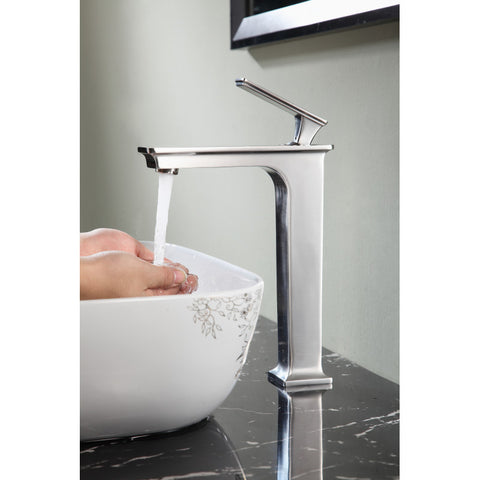 L-AZ121BN - ANZZI Saunter Single Hole Single-Handle Vessel Bathroom Faucet in Brushed Nickel