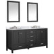 VT-MRCT0072-BK - ANZZI Chateau 72 in. W x 22 in. D Bathroom Vanity Set in Black with Carrara Marble Top with White Sink
