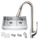 Elysian Farmhouse 36 in. 60/40 Double Bowl Kitchen Sink with Faucet
