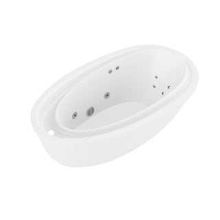 FT-AZ202 - ANZZI Leni Series 71 in. x 38 in. Jetted Whirlpool 54 Gallon Capacity Freestanding Bathtub with Reversible Drain in White