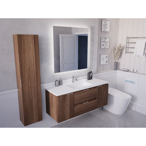ANZZI 48 in. W x 20 in. H x 18 in. D Bath Vanity Set with Vanity Top in White with White Basin and Mirror