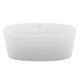 ANZZI Bellentin 5.1 ft. Solid Surface Center Drain Freestanding Bathtub in Matte White