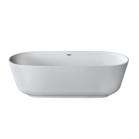 ANZZI Sabbia 5.9 ft. Solid Surface Classic Soaking Bathtub and Kros Faucet