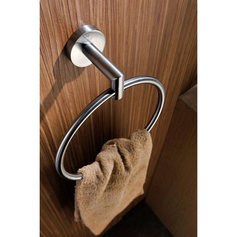 AC-AZ009BN - ANZZI Caster 2 Series Towel Ring in Brushed Nickel