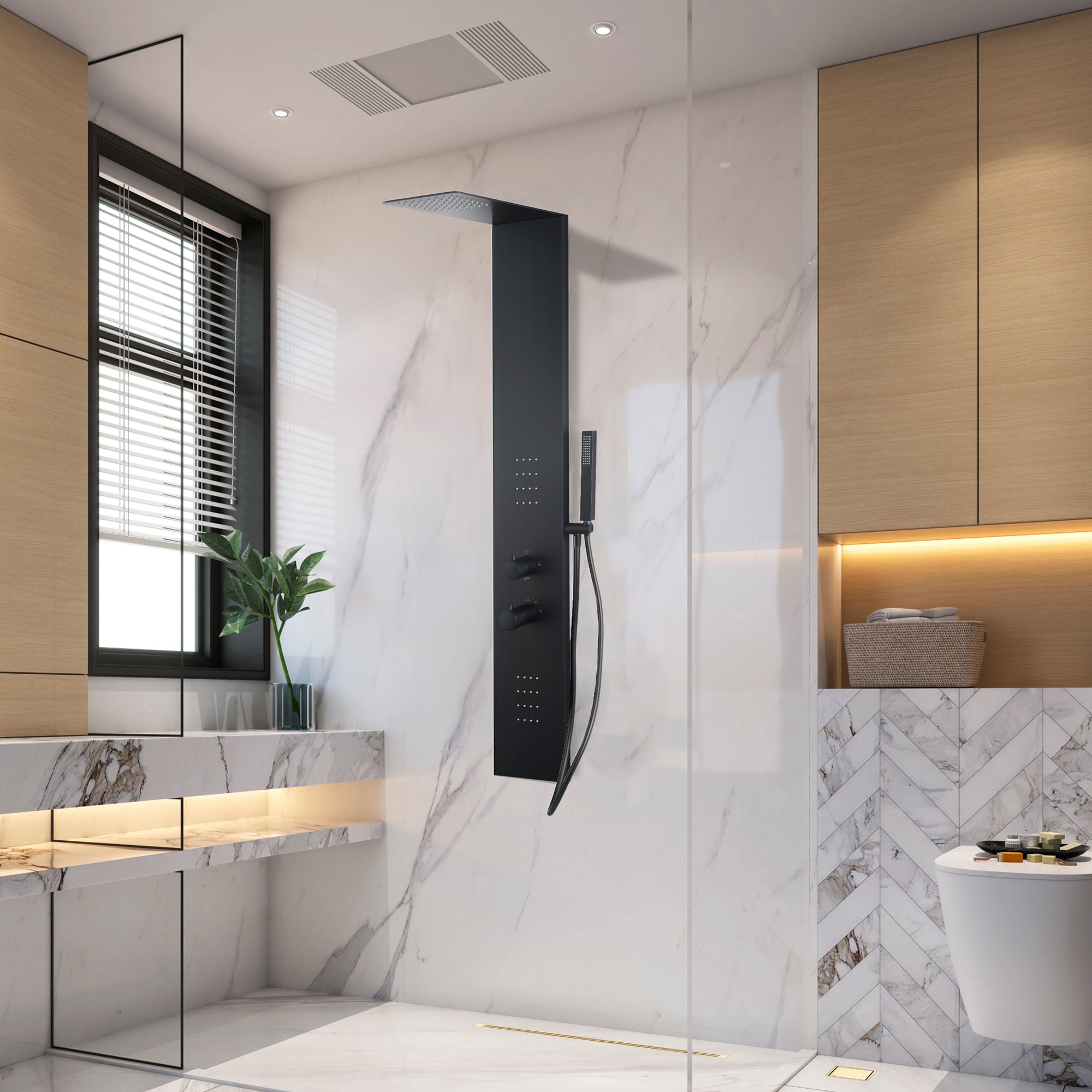 SP-AZ079PRX - ANZZI Collines Series 55 in. 2-Jetted Shower Tower