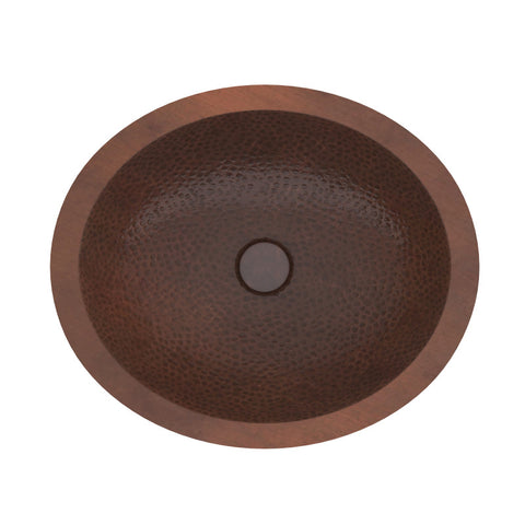 ANZZI Roma 19 in. Drop-in Oval Bathroom Sink in Hammered Antique Copper