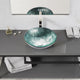 Belissima Round Glass Vessel Bathroom Sink with Stellar Grey Finish