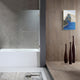60 in. L x 32 in. W x 79 in. H Right Drain White Rectangular Tub with Frameless Hinged Tub Door in Brushed Nickel Finish