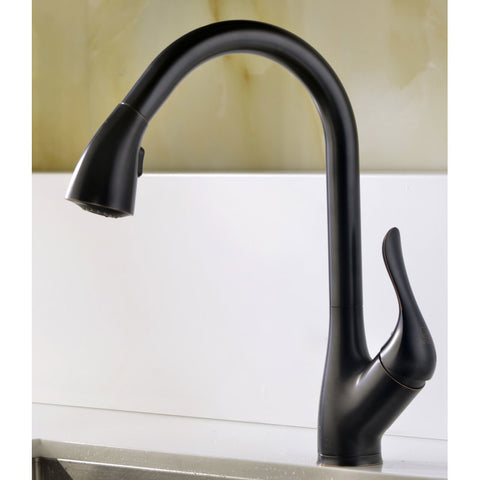 ANZZI MOORE Undermount 32 in. Double Bowl Kitchen Sink with Accent Faucet in Oil Rubbed Bronze