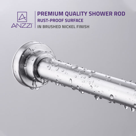 ANZZI 48-88 Inches Shower Curtain Rod with Shower Hooks