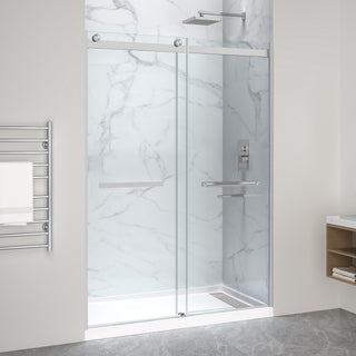 Kahn Series 60 in. x 36 in. Extra-Deep ANR Alcove Shower Base and Frameless Sliding Shower Door Combo