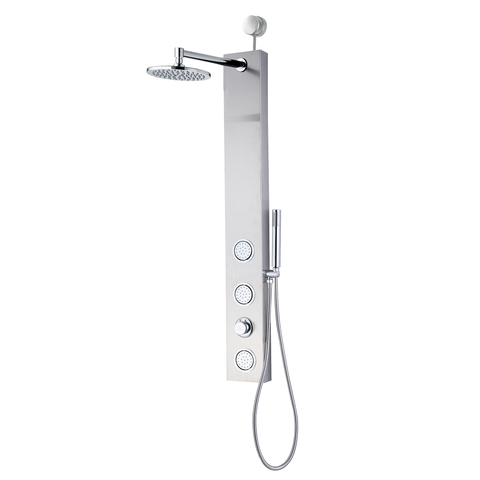 SP-AZ080BN - ANZZI Beverly Series 43 in. 3-Jetted Shower Tower with Heavy Rain Shower and Body Jets and Spray Wand in Brushed Nickel