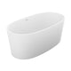 FT-AZ505 - ANZZI Roccia Series 61 in. x 31 in. Flat Bottom Solid Surface Freestanding Soaking Bathtub with Center Drain in Matte White