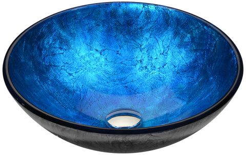 Jonas Series Vessel Sink in Frosted Blue