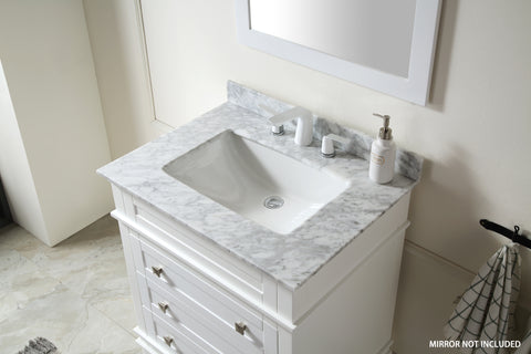 Wineck 36 in. W x 35 in. H Bathroom Bath Vanity Set in Rich White