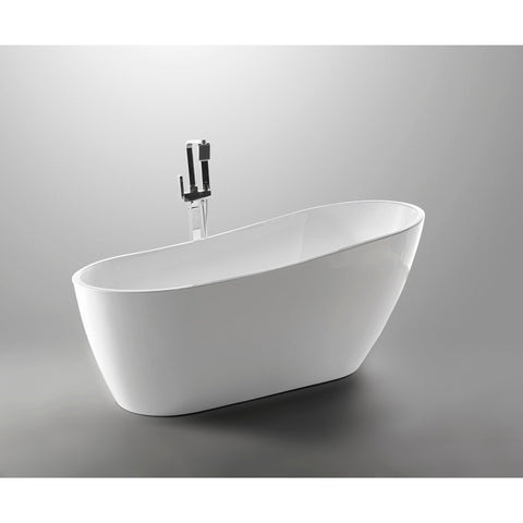 ANZZI 5.58 ft. Freestanding Bathtub in White