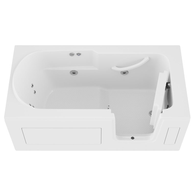 ANZZI 30 in. x 60 in. Right Drain Step-In Walk-In Whirlpool Tub with Low  Entry Threshold in White