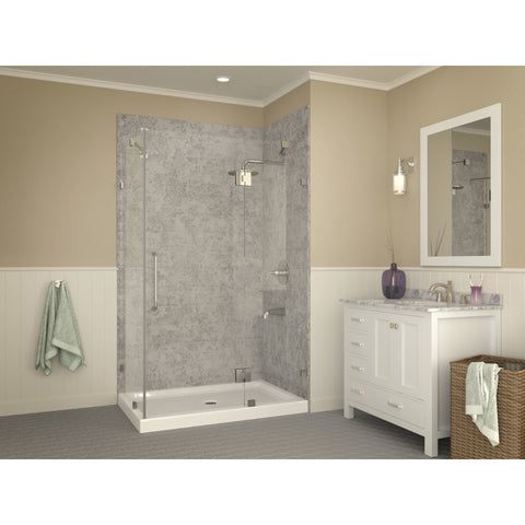 Port 36 in. x 48 in. Double Threshold Shower Base in White Port 36 in. x 48 in. Double Threshold Shower Base in White