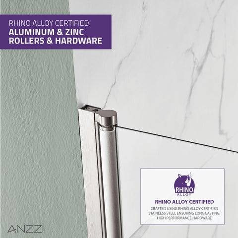 60 in. L x 30 in. W x 79 in. H Left Drain White Rectangular Tub with Frameless Tub Door in Brushed Nickel Finish