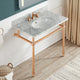 Verona 34.5 in. Console Sink in Rose Gold with Carrara White Counter Top