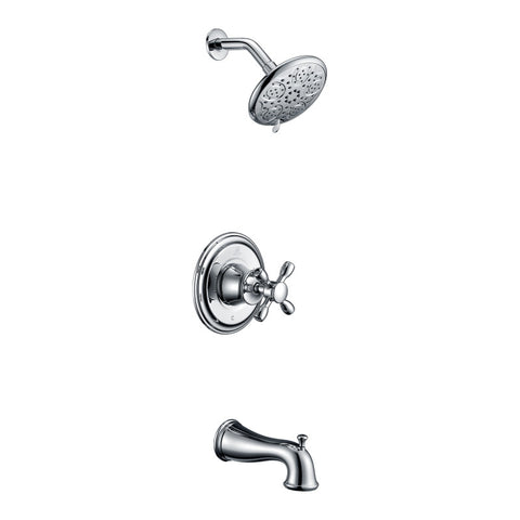 SH-AZ033 - ANZZI Mesto Series 1-Handle 2-Spray Tub and Shower Faucet in Polished Chrome