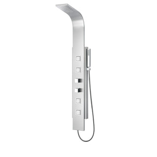 SP-AZ035 - ANZZI VISOR Series 60 in. 4-Jetted Full Body Shower Panel System with Heavy Rain Shower and Spray Wand in Brushed Steel