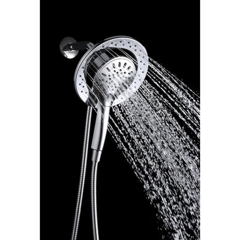 SH-AZ067CH - ANZZI Valkyrie Retro-Fit 3-Spray Patterns with 7.48 in. Wall Mounted Dual Shower Heads with Magnetic Divert in Polished Chrome