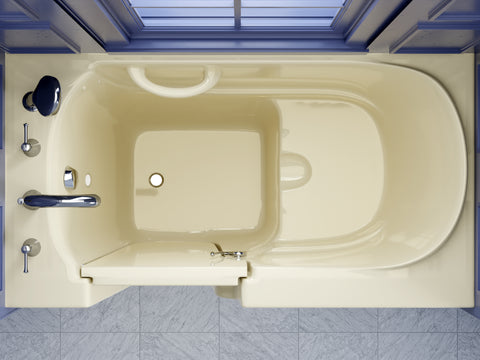 29 in. x 52 in. Left Drain Quick Fill Walk-In Soaking Tub in Biscuit