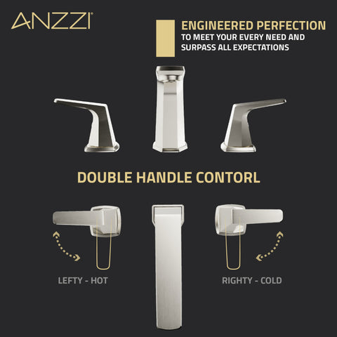 L-AZ905BN - ANZZI 2-Handle 3-Hole 8 in. Widespread Bathroom Faucet With Pop-up Drain in Brushed Nickel