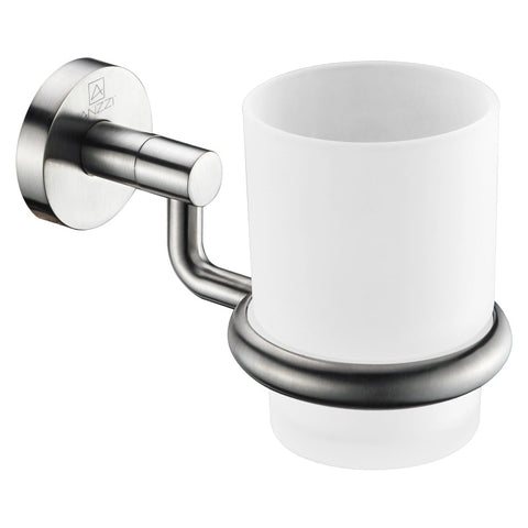 AC-AZ001BN - ANZZI Caster Series 7 in. Toothbrush Holder in Brushed Nickel