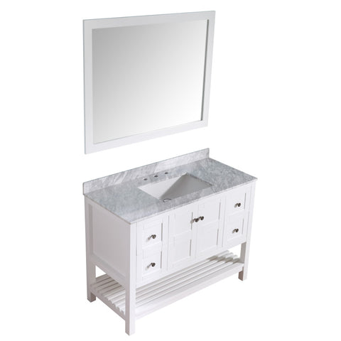 Montaigne 48 in. W x 22 in. D Bathroom Bath Vanity Set with Carrara Marble Top with White Sink