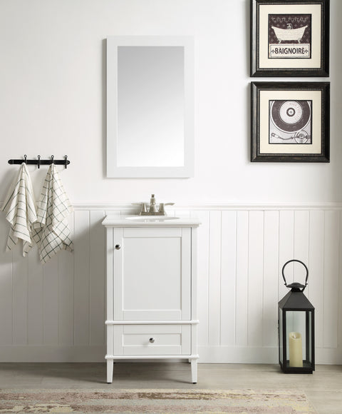 Alexander 21 in. W x 34.4 in. H Bathroom Vanity Set in Rich White