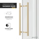 ANZZI 60" x 76" Frameless Sliding Shower Door, 3/8" TSUNAMI GUARD Glass, Exposed Rollers and RHINO ALLOY Hardware, Brushed Gold