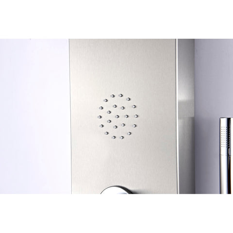 ANZZI Vanzer 52 in. Full Body Shower Panel with Heavy Rain Shower and Spray Wand in Brushed Steel