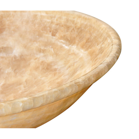 ANZZI Flavescent Crown Natural Stone Vessel Sink in Cream Jade