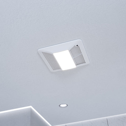 EF-AZ103WH - ANZZI Breeze Series 110 CFM Ceiling Mount Bathroom Exhaust Fan with LED Light and Motion/Humidity Sensor, Bluetooth Speaker