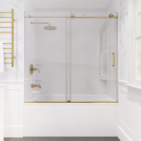 ANZZI Don Series 60 in. x 62 in. Frameless Sliding Tub Door