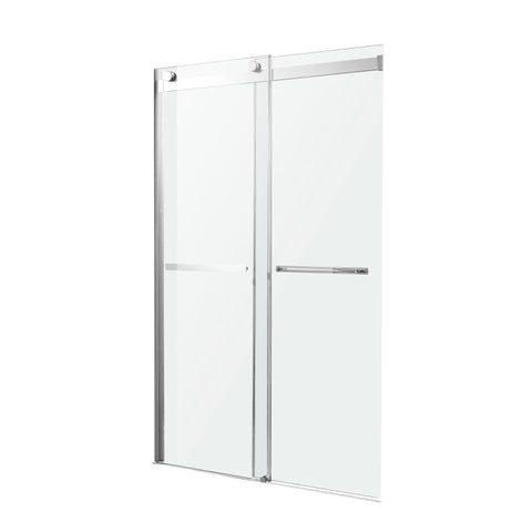 SD-FRLS05801CH - ANZZI Kahn Series 48 in. x 76 in. H Sliding Frameless Shower Door in Chrome with Tsunami Guard Tempered Clear Glass and Handle