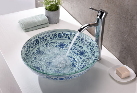 Satui Series Vessel Sink in Décor White