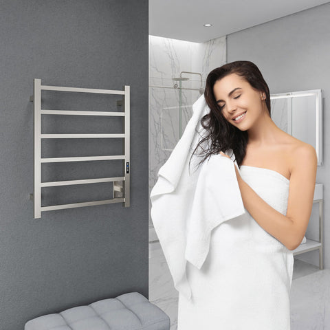 Charles Series 6-Bar Stainless Steel Wall Mounted Electric Towel Warmer Rack in Brushed Nickel Charles Series 6-Bar Stainless Steel Wall Mounted Electric Towel Warmer Rack in Brushed Nickel