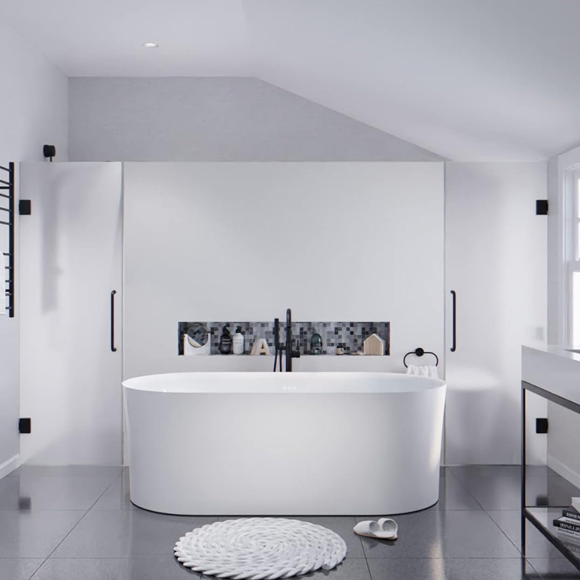 FT-AZ067 - ANZZI Jericho Series 67 in. x 32 in. Flat Bottom