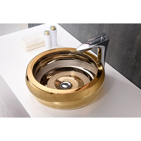 LS-AZ8201 - ANZZI Levi Series Vessel Sink in Smoothed Gold