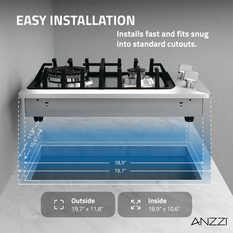12 in. Gas Cooktop in Stainless Steel with 2 Burners, Gas Regulator and LP Kit