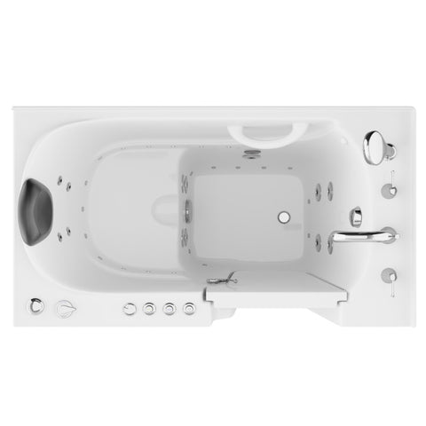 AZ2952RWD - ANZZI Coupe Series 29 in. x 52 in. Right Drain Quick Fill Walk-In Whirlpool and Air Tub with Powered Fast Drain in White