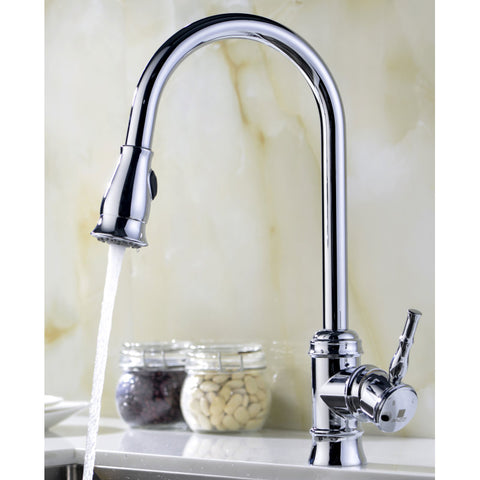 K33201A-044 - ANZZI Elysian Farmhouse 32 in. Kitchen Sink with Sails Faucet in Polished Chrome