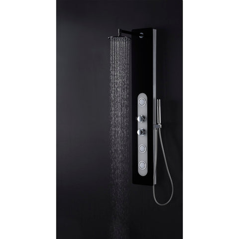 ANZZI Lande Series 56 in. Full Body Shower Panel System with Heavy Rain Shower and Spray Wand in Black