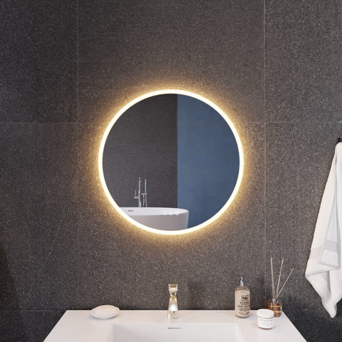 ANZZI 24-in. Diam. LED Front/Back Lighting Bathroom Mirror with Defogger