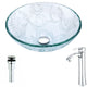 LSAZ065-095 - ANZZI Vieno Series Deco-Glass Vessel Sink in Crystal Clear Floral with Harmony Faucet in Chrome