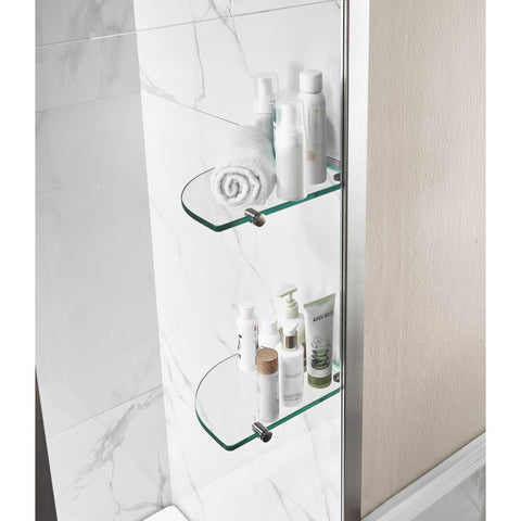 ANZZI 60 in. L x 32 in. W Right Drain Tub in White and 48 in. W x 58 in. H Frameless Tub Door in Brushed Nickel Finish