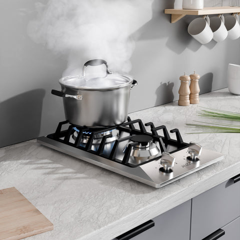12 in. Gas Cooktop in Stainless Steel with 2 Burners, Gas Regulator and LP Kit